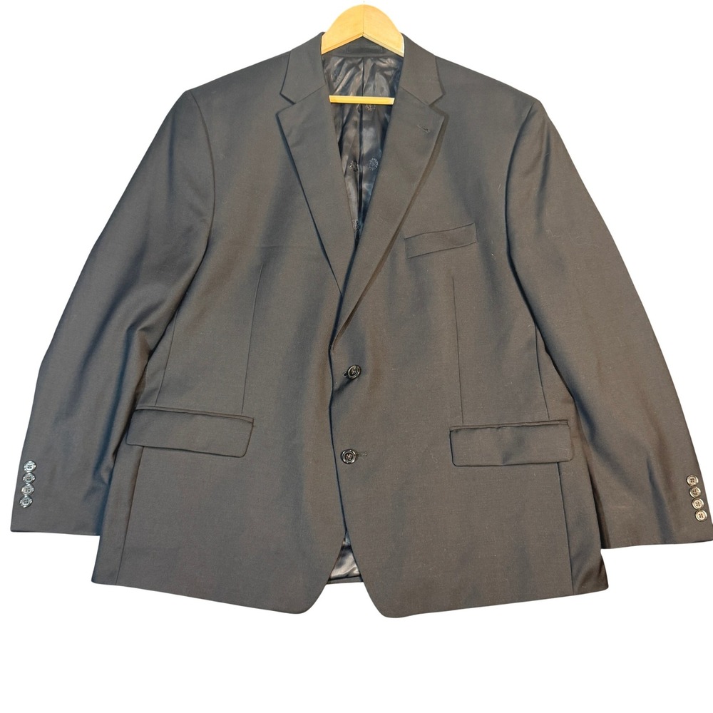 LAUREN Ralph Lauren Men's Black Wool Blend‎ Blazer Suit Jacket 48R